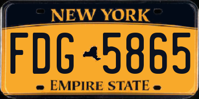 NY license plate FDG5865