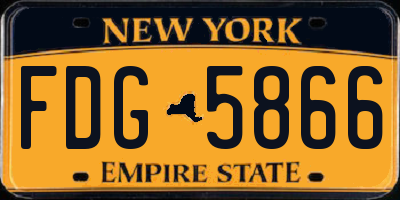 NY license plate FDG5866