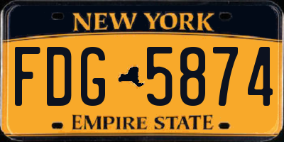 NY license plate FDG5874