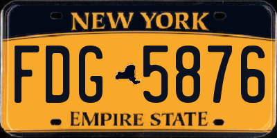 NY license plate FDG5876