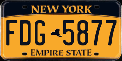 NY license plate FDG5877