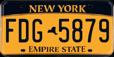 NY license plate FDG5879