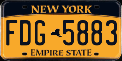 NY license plate FDG5883