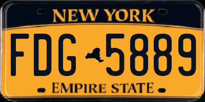 NY license plate FDG5889