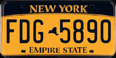NY license plate FDG5890