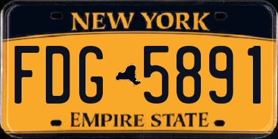 NY license plate FDG5891