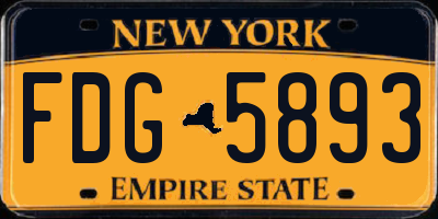 NY license plate FDG5893