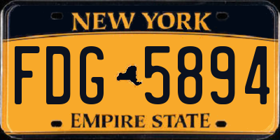NY license plate FDG5894