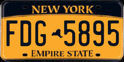 NY license plate FDG5895