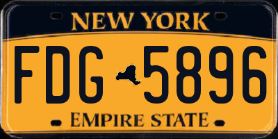 NY license plate FDG5896