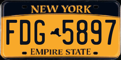 NY license plate FDG5897