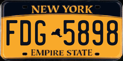 NY license plate FDG5898