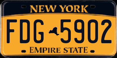 NY license plate FDG5902
