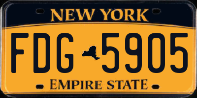 NY license plate FDG5905