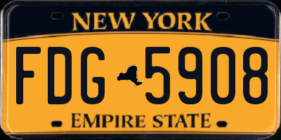 NY license plate FDG5908