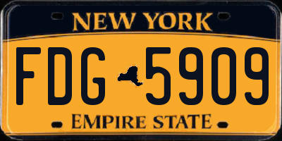 NY license plate FDG5909