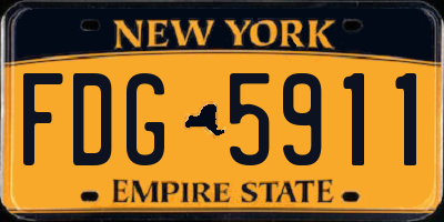 NY license plate FDG5911