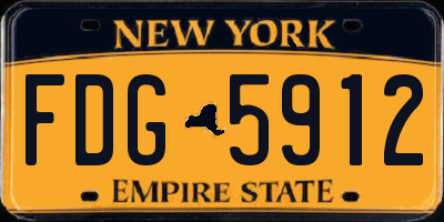 NY license plate FDG5912