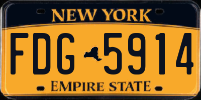 NY license plate FDG5914