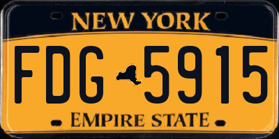 NY license plate FDG5915
