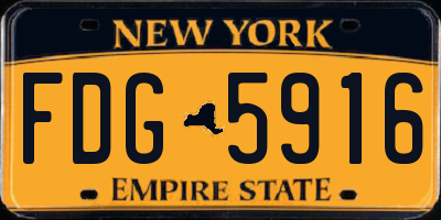 NY license plate FDG5916