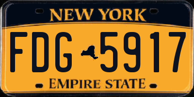 NY license plate FDG5917
