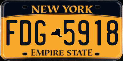 NY license plate FDG5918