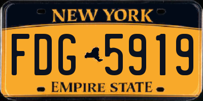 NY license plate FDG5919