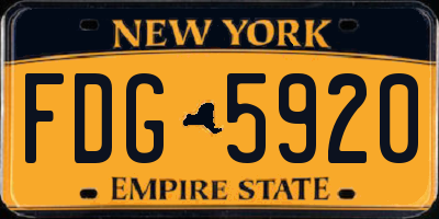 NY license plate FDG5920