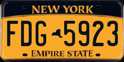 NY license plate FDG5923