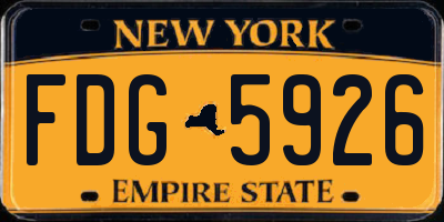 NY license plate FDG5926