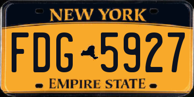 NY license plate FDG5927