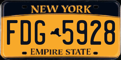 NY license plate FDG5928