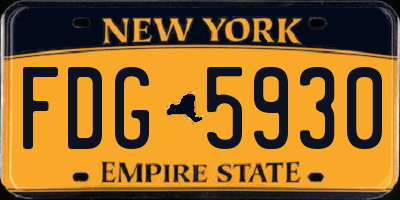 NY license plate FDG5930