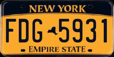 NY license plate FDG5931