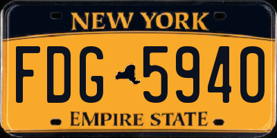 NY license plate FDG5940