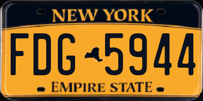 NY license plate FDG5944