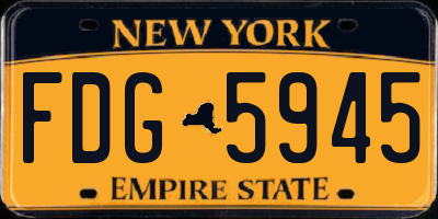 NY license plate FDG5945