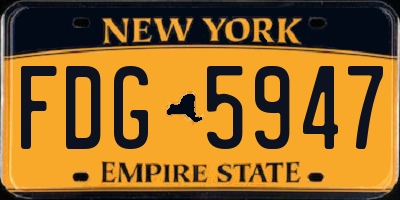 NY license plate FDG5947