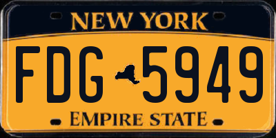 NY license plate FDG5949
