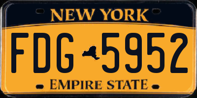 NY license plate FDG5952