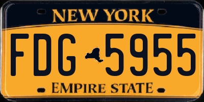 NY license plate FDG5955