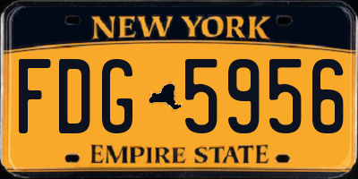 NY license plate FDG5956