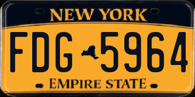 NY license plate FDG5964
