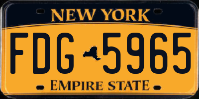 NY license plate FDG5965