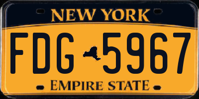 NY license plate FDG5967