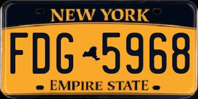 NY license plate FDG5968