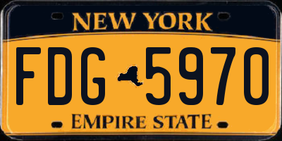 NY license plate FDG5970