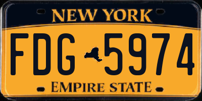 NY license plate FDG5974