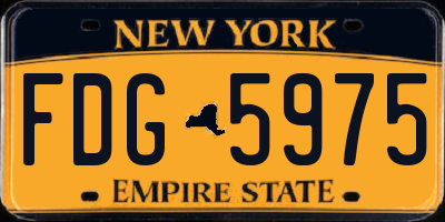 NY license plate FDG5975